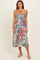 Grey Smocked Cinch Bust Midi Dress