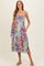 Grey Smocked Cinch Bust Maternity Midi Dress