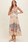 Multicolor Printed Lace Inset Tiered Maternity Maxi Dress