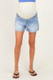 Light Blue Washed Maternity Denim Shorts