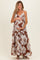 Brown Tropical Floral Maternity Maxi Dress