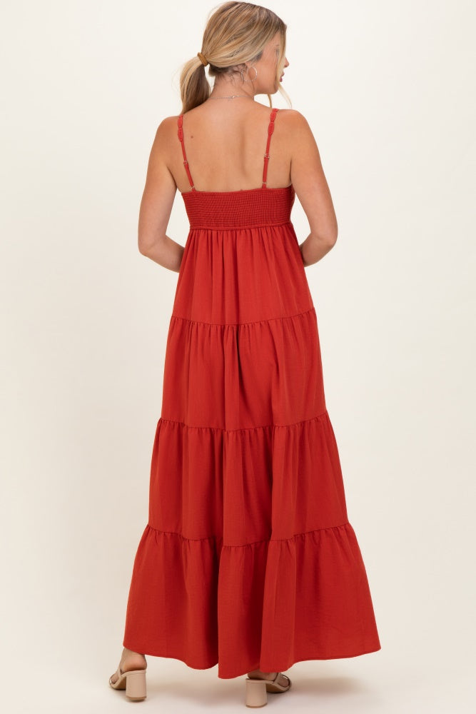 Terracotta Cutout Maxi Dress