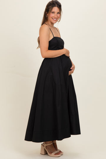 Black Midi Maternity Dress