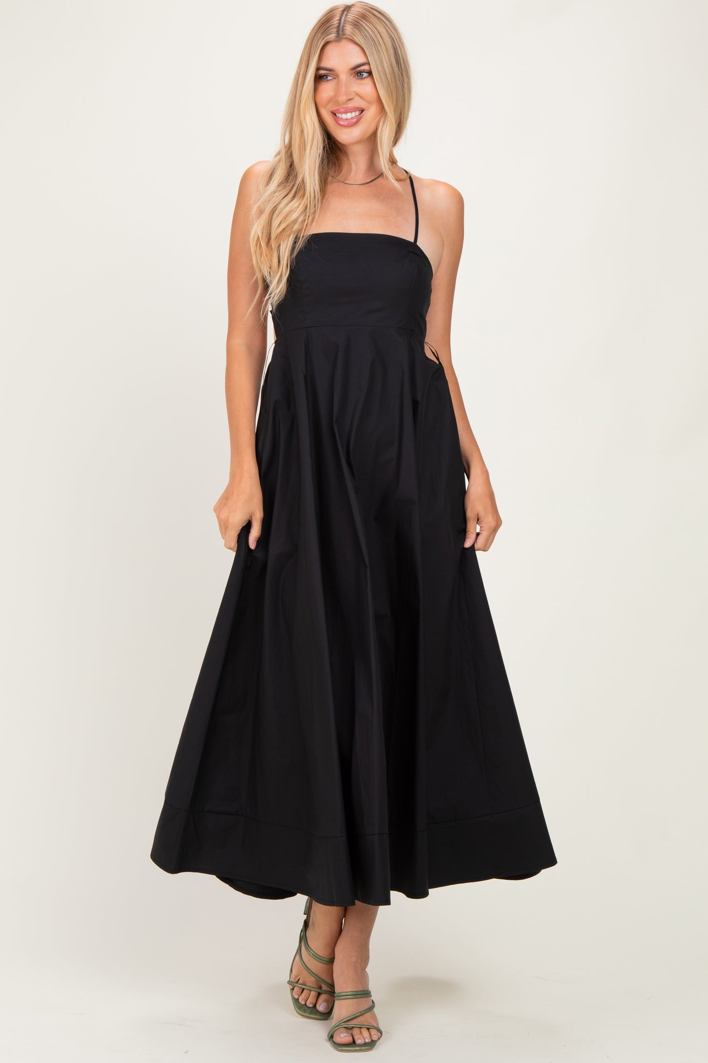 Black Midi Maternity Dress