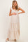 Cream Floral Ruffle Tier Button Detail Maternity Maxi Dress