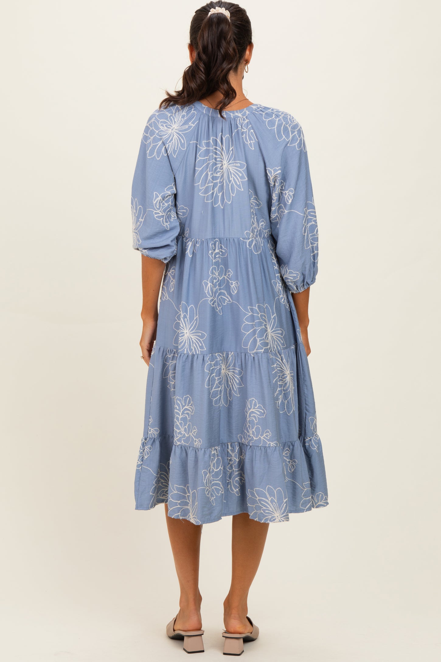 midi tiered shirt dress Ikat Tiered Shirt Midi Dress