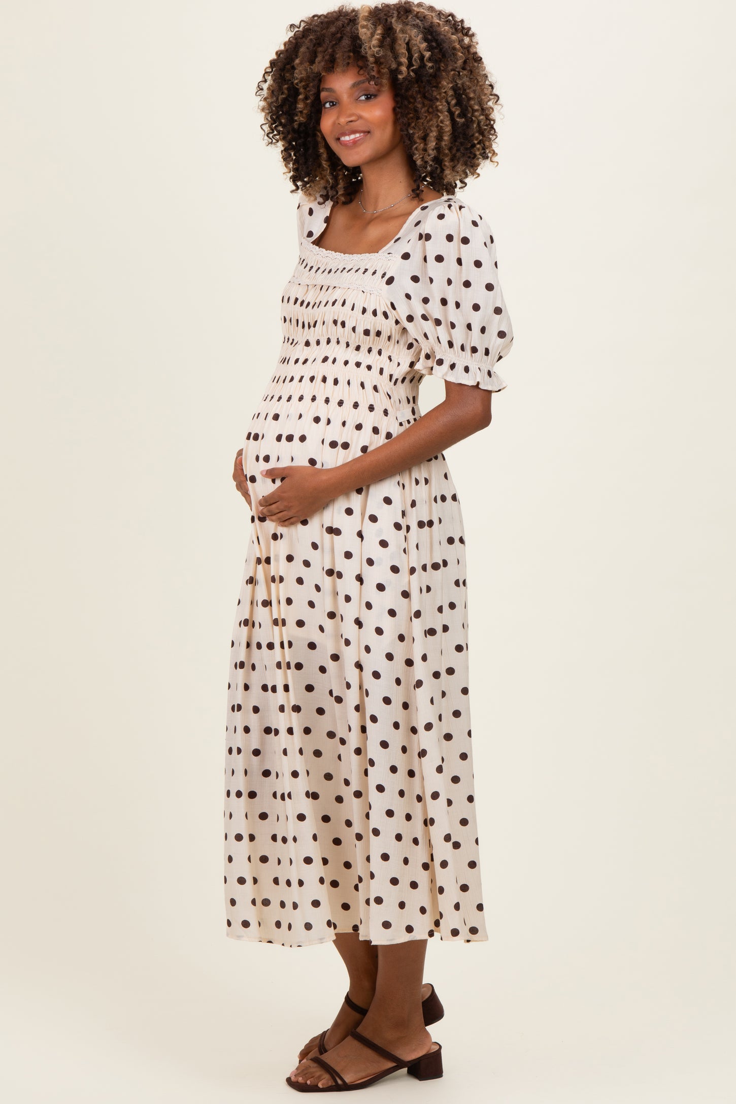smocked maternity dresses 2-in-1 dress skirt Laila Beige Organic Cotton Embroidery Crafted from 100% organic cotton gauze KIKO Dress in Paris