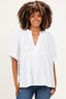 Off White Textured Stripe Oversized Maternity Blouse