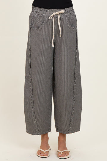 Black Striped Relaxed Fit Pants