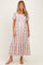 Cream Multi Floral Print Bubble Sleeve Maternity Midi Dress