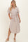 Sand Striped Puff Sleeve Midi Shirt Dress