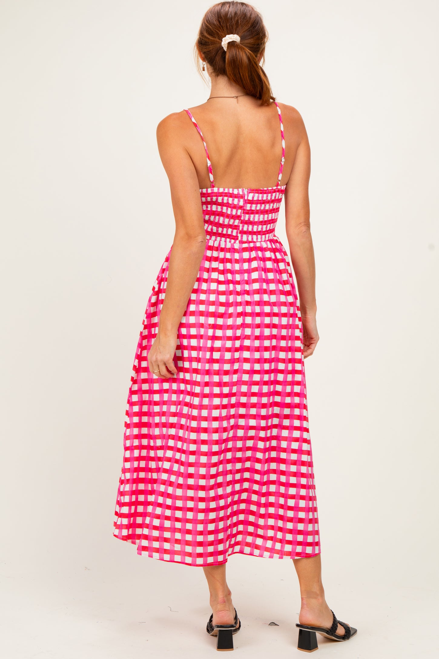 hot pink checkered dress Bailey Dress