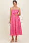 Hot Pink Gingham Maternity Midi Dress