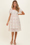 Ivory Floral Embroidered Maternity Mini Dress