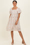 Ivory Floral Embroidered Mini Dress