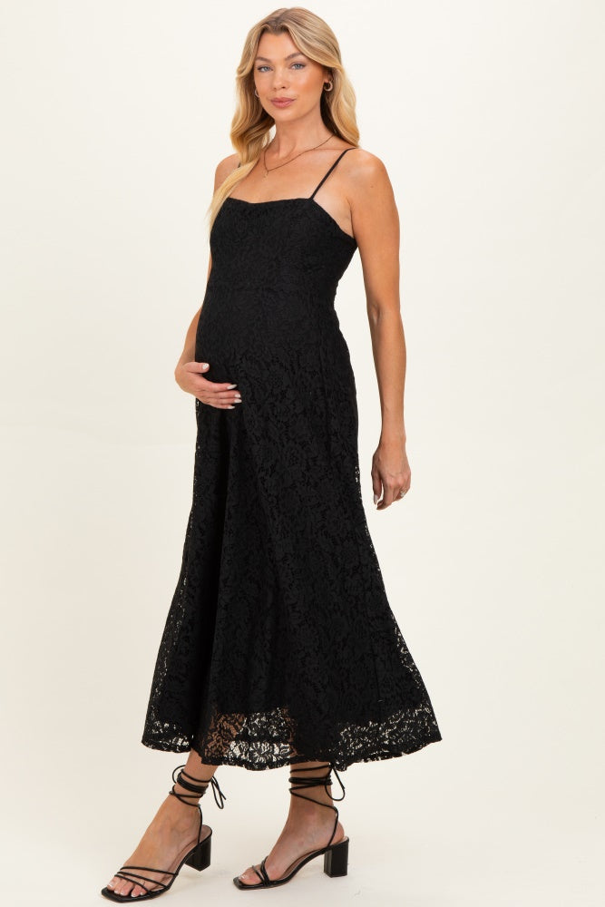 lace midi maternity dress Vianne | MINT Lace Round-Neck Maternity Midi Dress