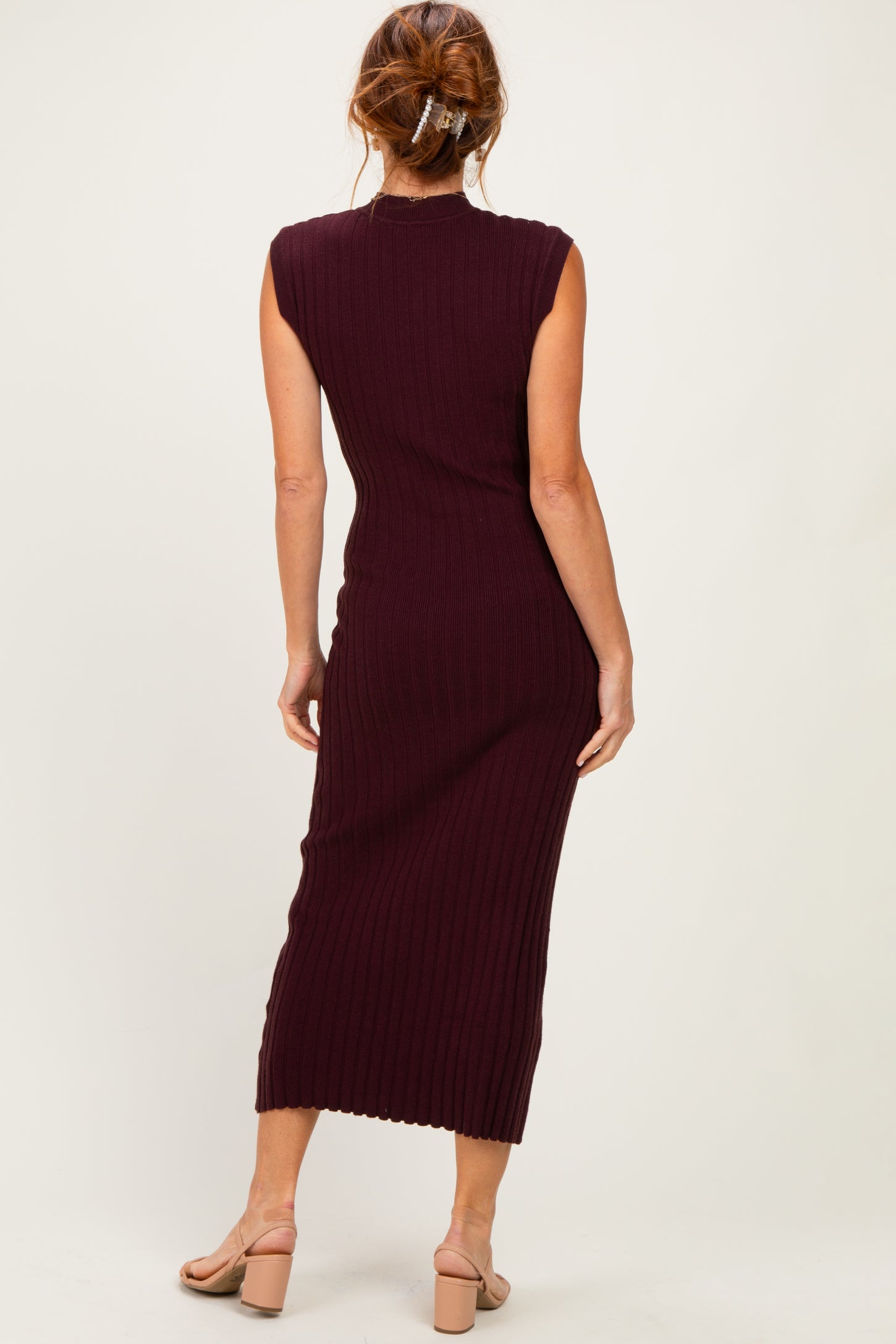burgundy ribbed maxi dress ASOS Design - Ribbed Maxi Dress - Women - Polyester/Viscose/Elastane - S