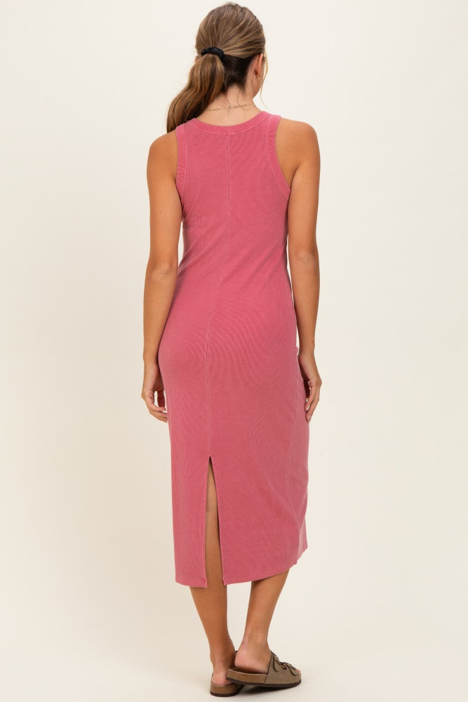 Berry Ribbed Midi Tank Dress – PinkBlush
