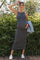 Navy Ribbed Striped Fitted Maternity Maxi Dress