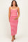 Red Striped Sleeveless Maternity Midi Dress