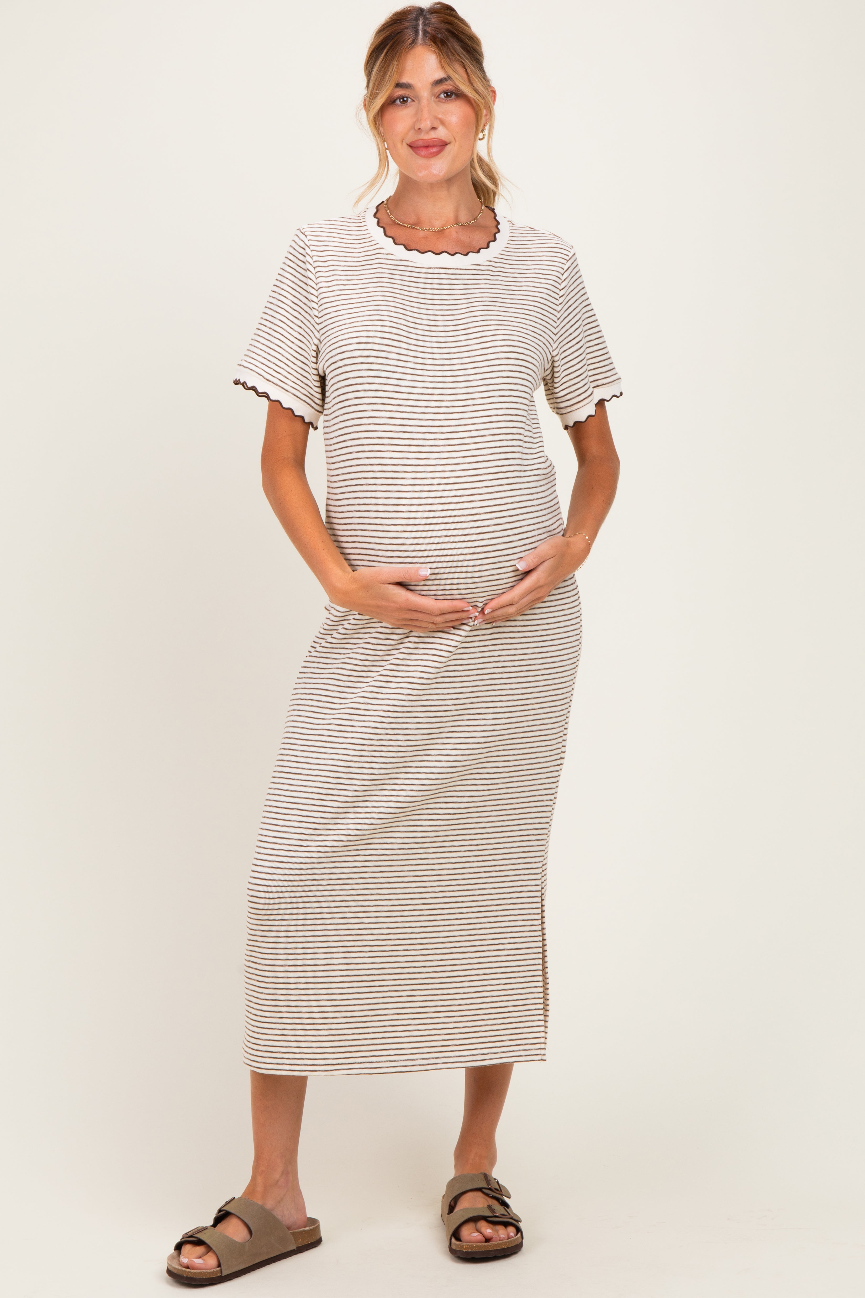 aje clay denim midi dress Belted Dress-PASTEL PINK / 4 color:Mid Denim asymmetric halter bodycon dress Catherine Asymmetrical Pleated Maxi