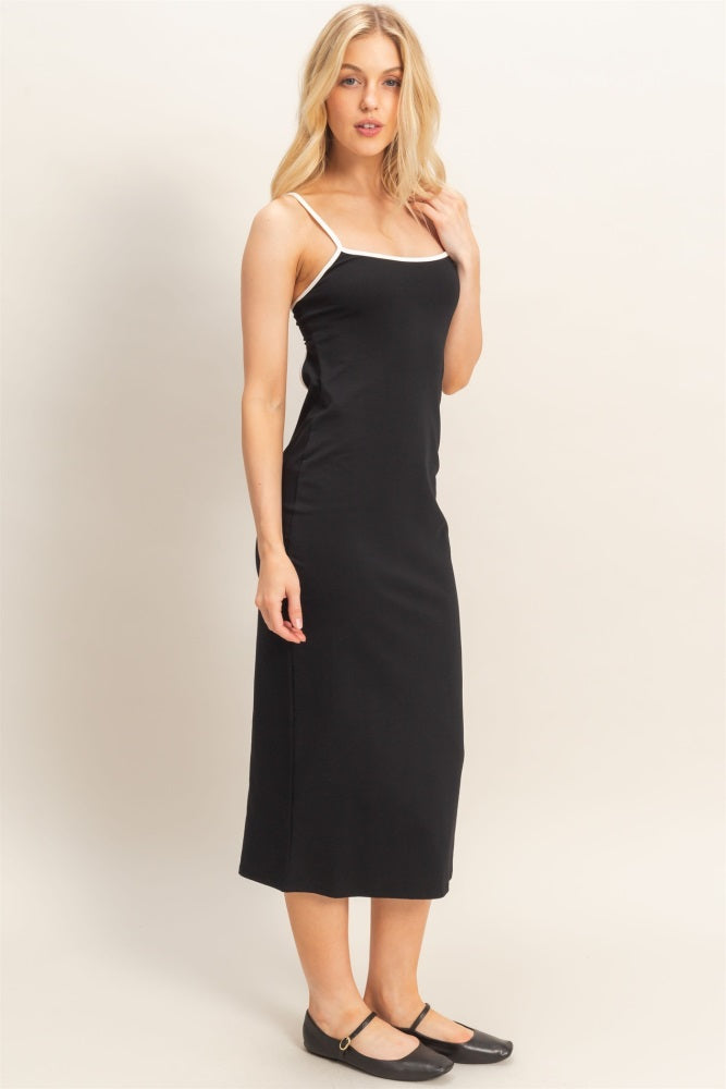 Black Cutout Fitted Midi Dress Black Cutout Fitted Midi Dress