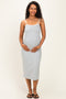 Heather Grey Cutout Fitted Maternity Midi Dress