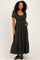 Dark Olive Gingham Smocked Tiered Maxi Dress