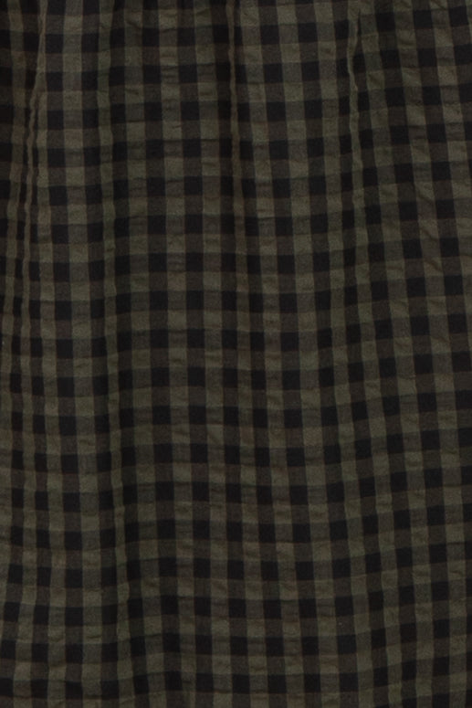 Dark Olive Gingham Smocked Tiered Maxi Dress