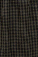 Dark Olive Gingham Smocked Tiered Maxi Dress
