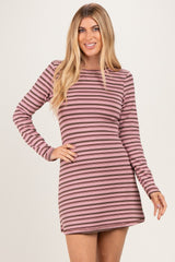 Pink Stripe Long Sleeve Dress