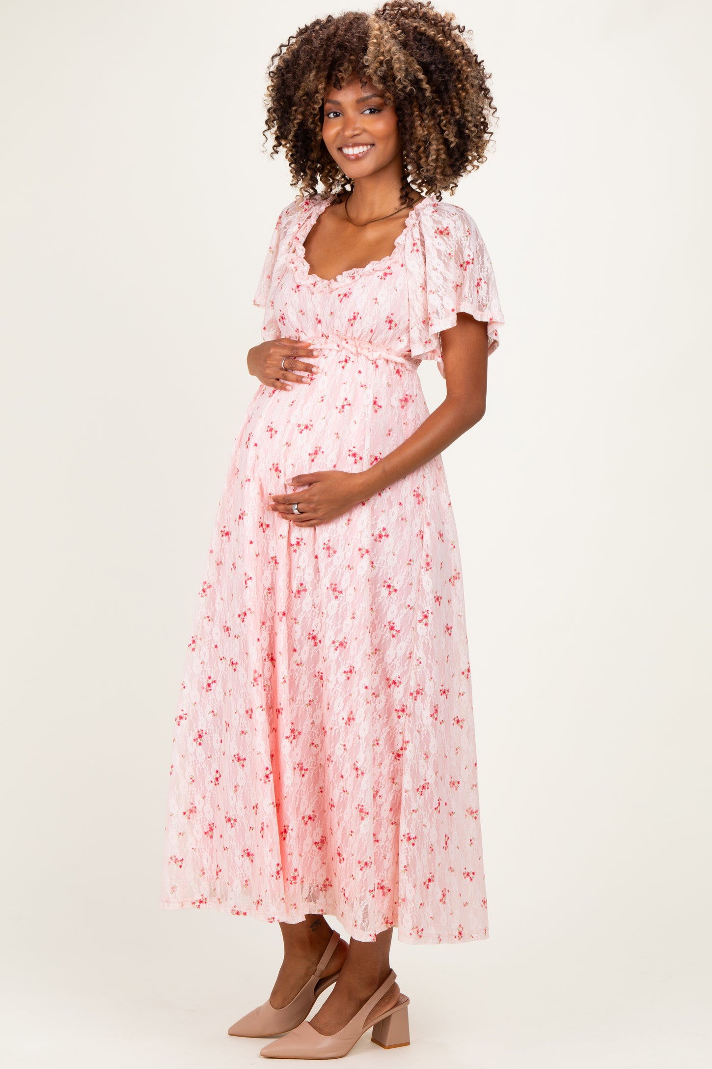 peach lace maternity dress Shop Maternity Dress for photoshoot, Peach Lace Maternity Gown