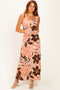 Pink Floral Scoop Back Maxi Dress