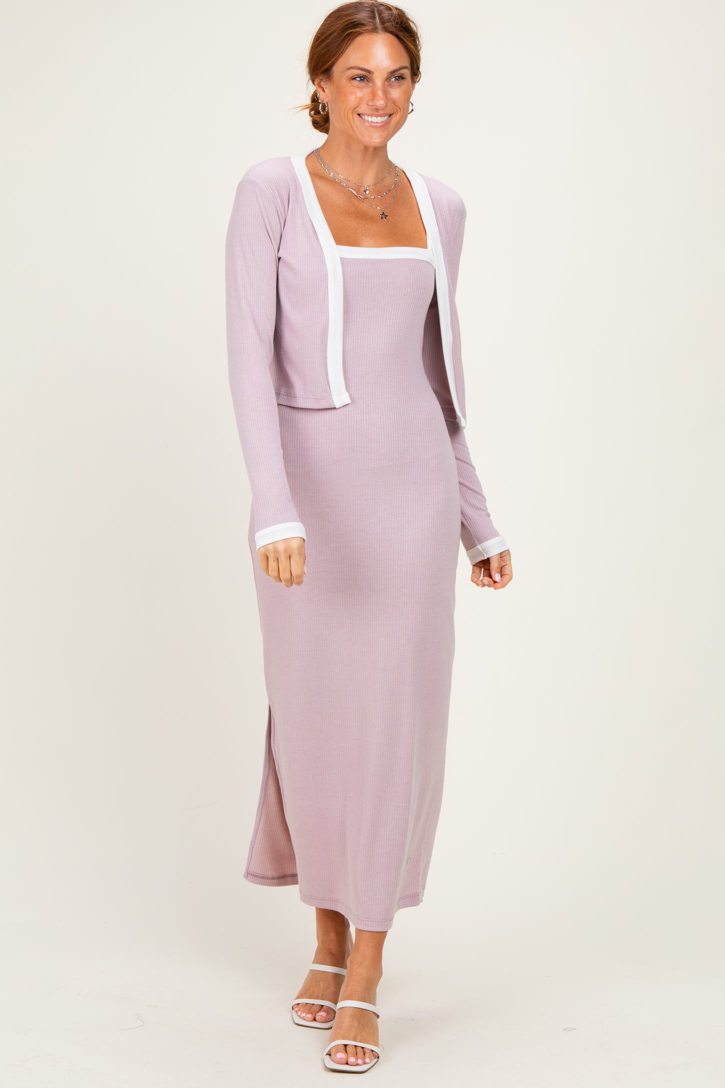pink color block dress Shoulder Tie Maxi 100% Viscose Springtime Cocktails Color Block Dress