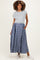 Heather Grey/ Navy Plaid Cap Sleeve Maternity Midi Dress