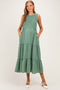Olive Polka Dot Smocked Tiered Maternity Maxi Dress
