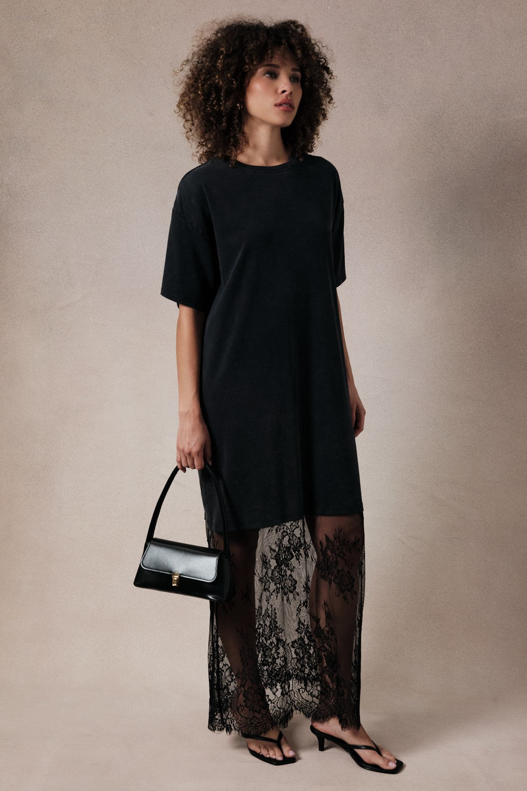 black dress lace bottom Black Lace High Low Dress - All Dresses