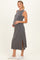 Charcoal Side Slit Maternity Midi Tank Dress