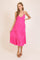 Pink Halter Cutout Midi Dress