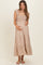 Natural Smocked Tiered Ruffle Detail Maternity Dress