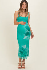 Jade Floral Cutout Maternity Midi Dress