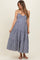 Navy Gingham Cutout Tie Back Tiered Maternity Maxi Dress