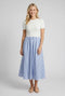 Ivory Blue Colorblock Striped Skirt Dress
