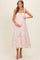 Pink Floral Chiffon Shoulder Tie Maternity Midi Dress