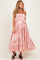 Cream Apricot Floral Sleeveless Maternity Maxi Dress