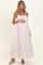 Pink Striped Empire Waist Tiered Maternity Midi Dress