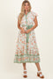 Olive Contrast Floral Shirt Dress