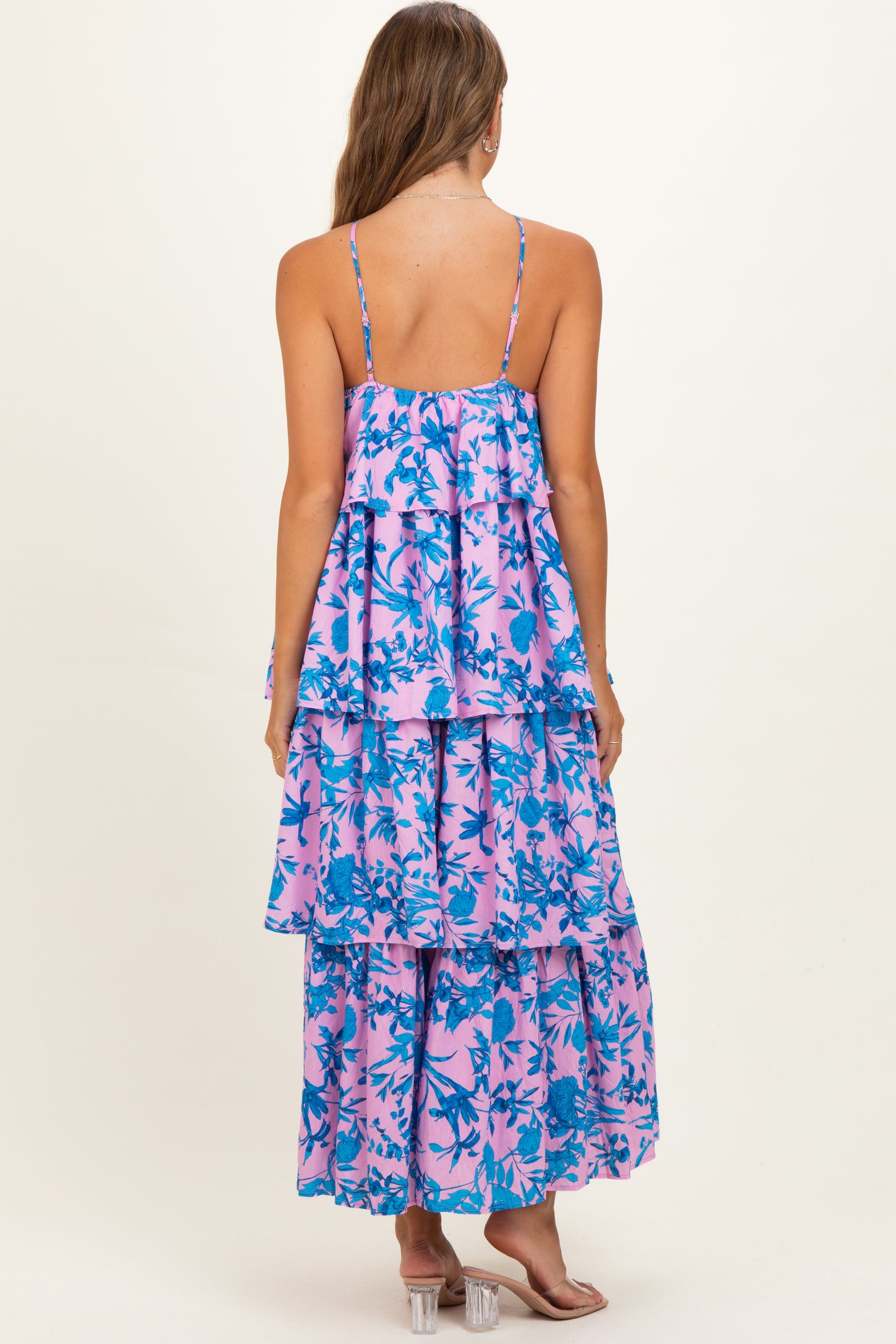 pink and blue flowy dress Philomena Maxi Dress Natural/Blue / S