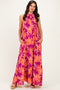 Plum Floral Halter Maxi Dress