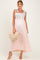 Pink Striped Sleeveless Smocked Floral Maternity Maxi Dress